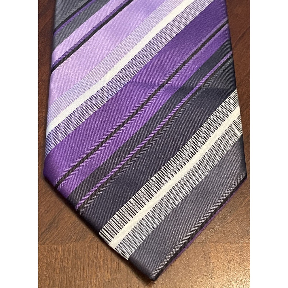 Sparks John Sparks Purple Black Gray Hand Made 100% Polyester Men’s Neck Tie